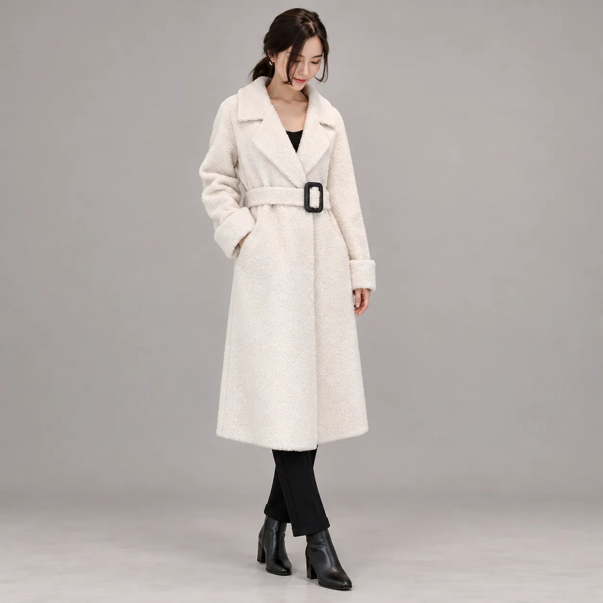 Manteau Femme Blanc Long Chic