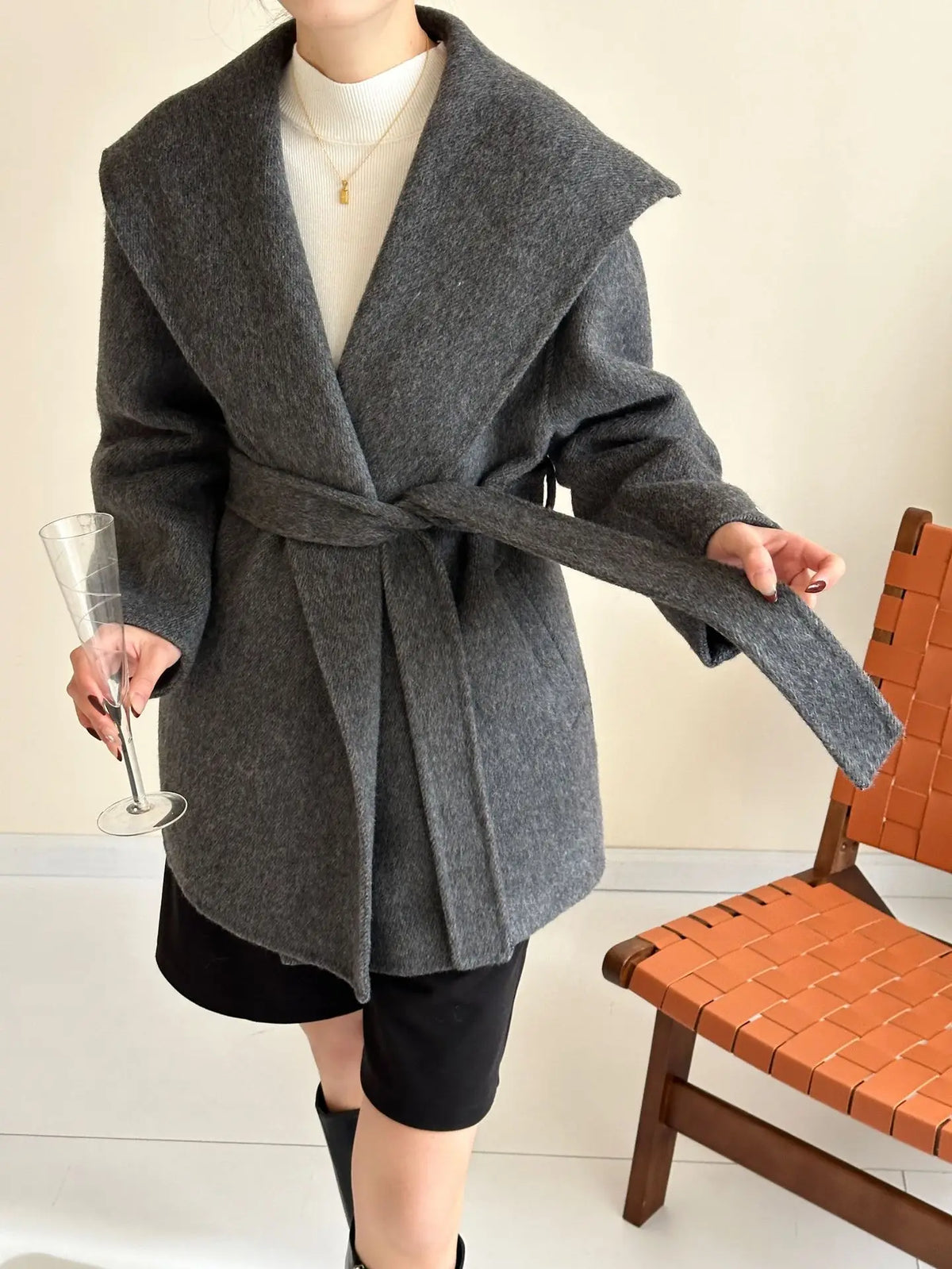 Manteau Kimono à Grand Col