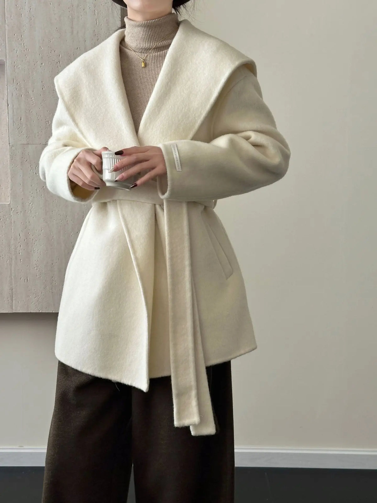 Manteau Kimono à Grand Col Tendance