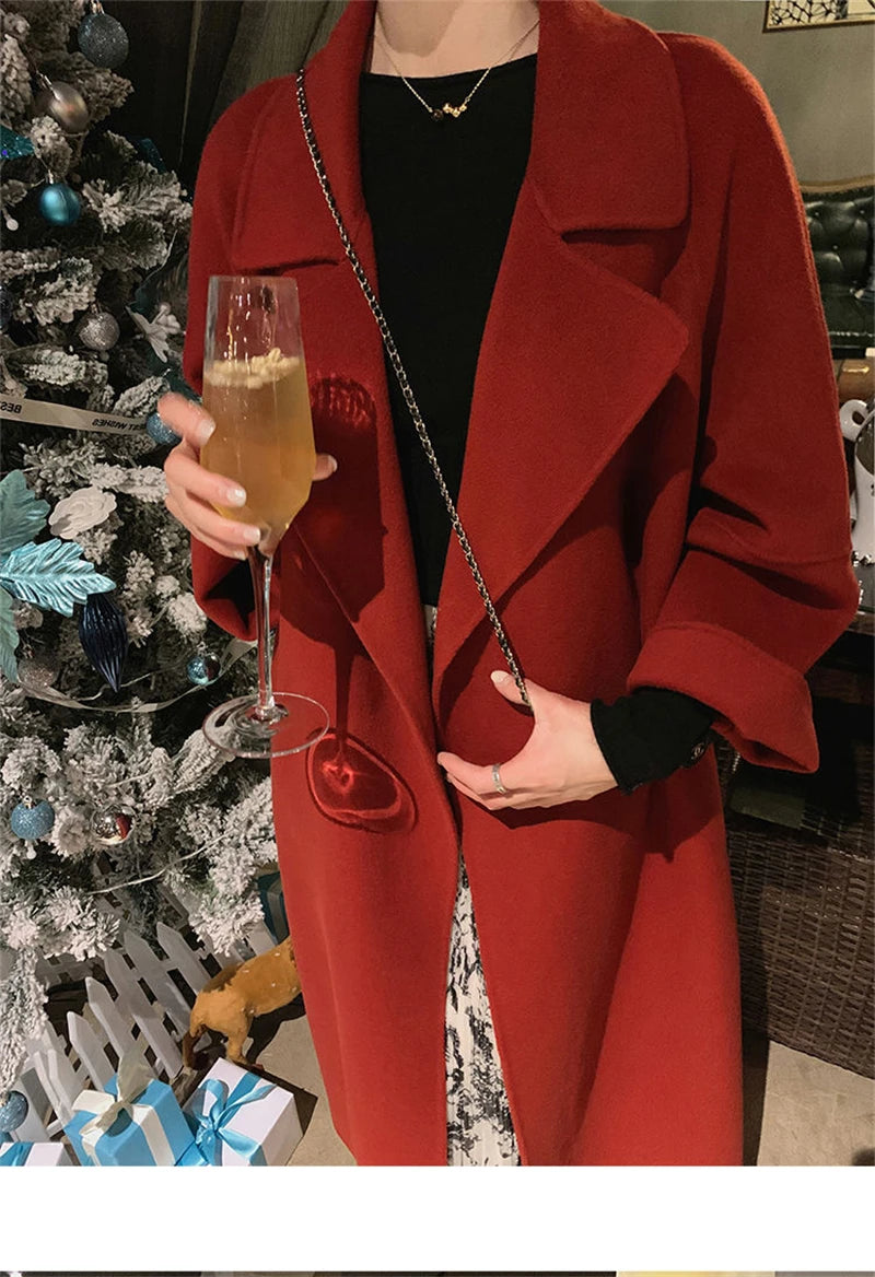 Manteau Kimono Rouge Design Douillet