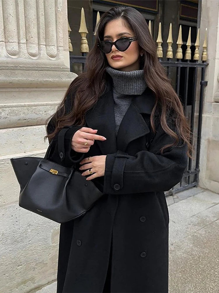 
Manteau Long Noir Femme Hiver fashion
