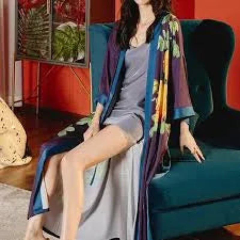 Peignoir Kimono Femme Violet Sexy