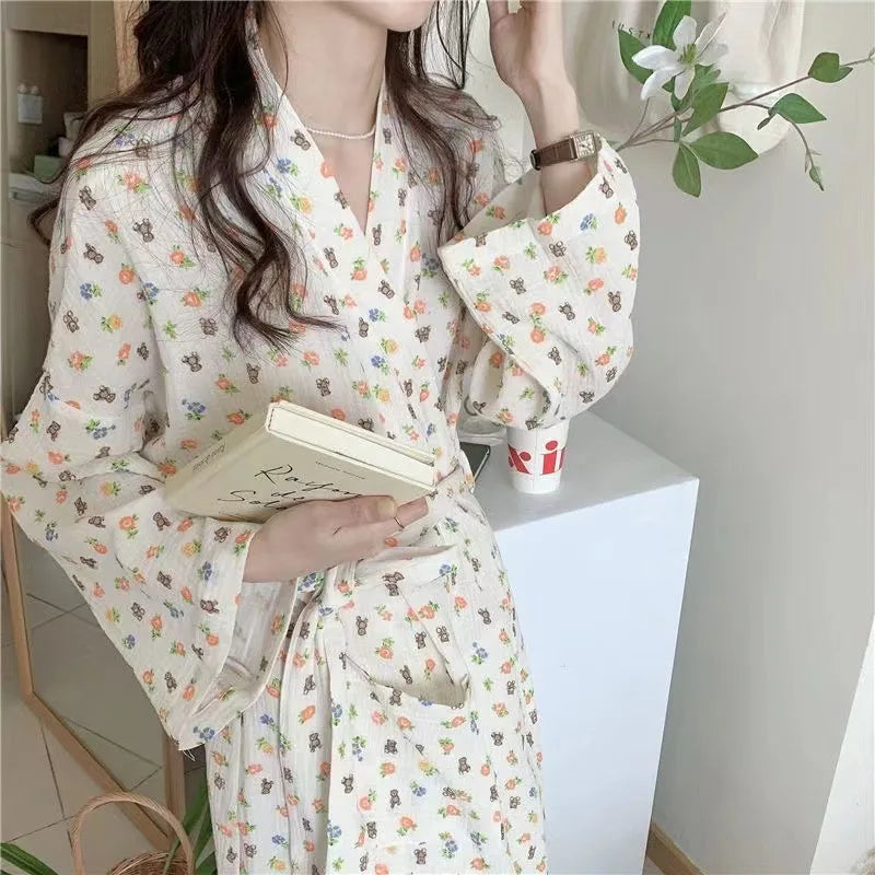 Peignoir Kimono à Motifs Design