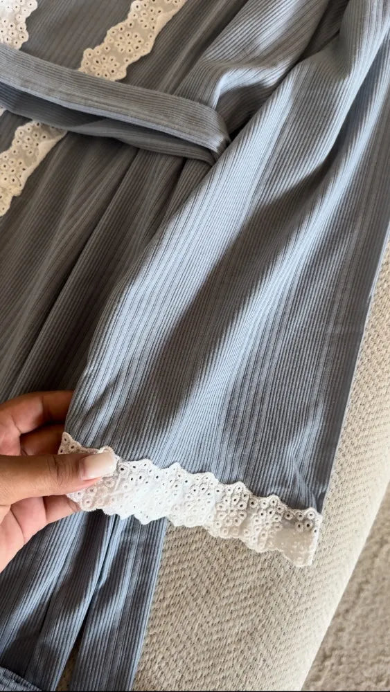 Pyjama 3 Pièces Veste Kimono Manche