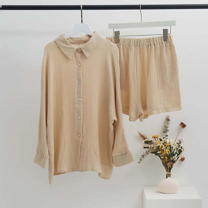 Pyjama Beige Femme Soyeux