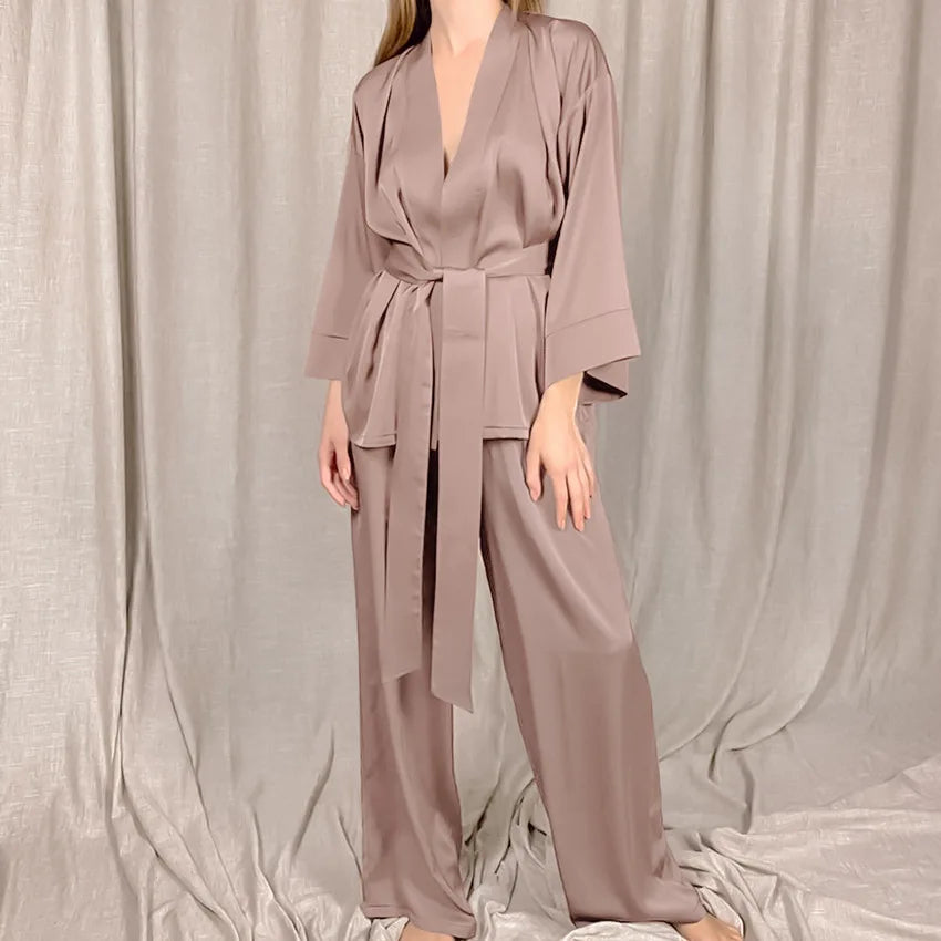 Pyjama Kimono Brun Ample