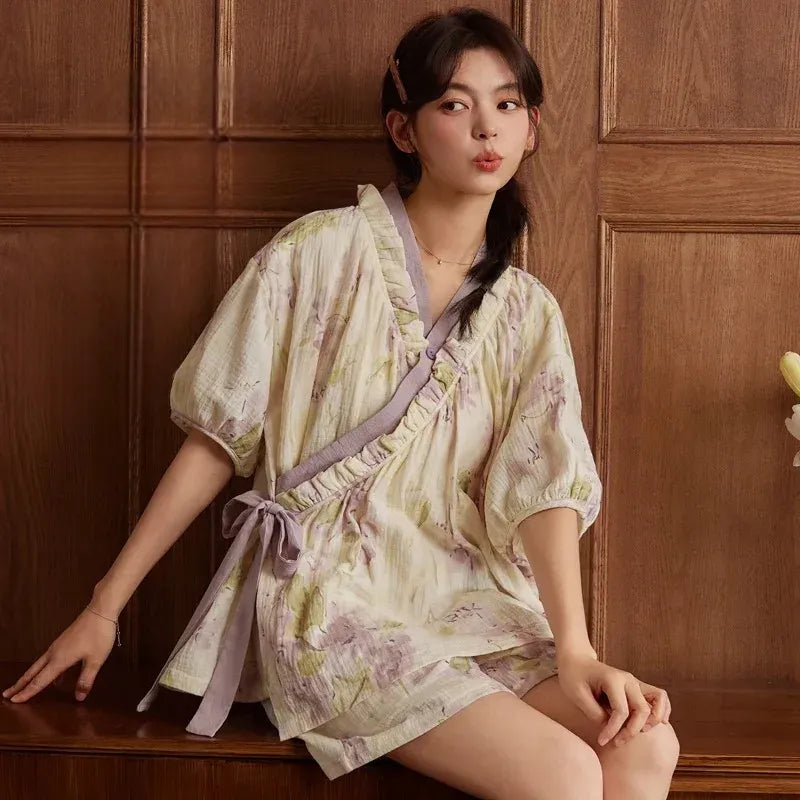 Pyjama Kimono Femme d’Été Violet