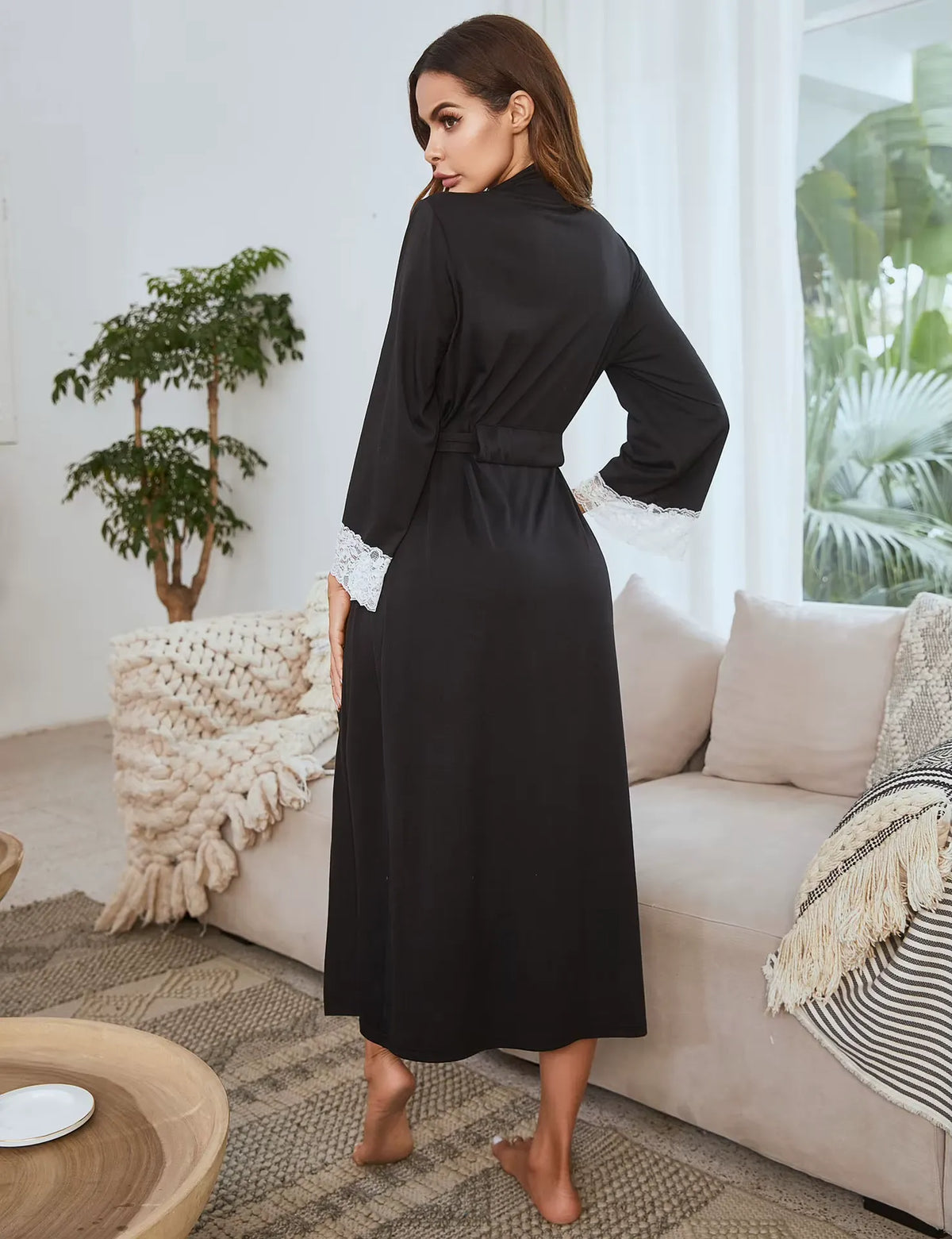 Pyjama Kimono Femme de Nuit Élégant Dos