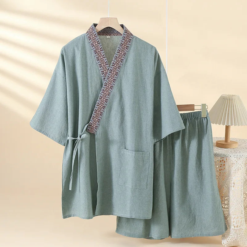 Pyjama Kimono Homme estival vert Nuit