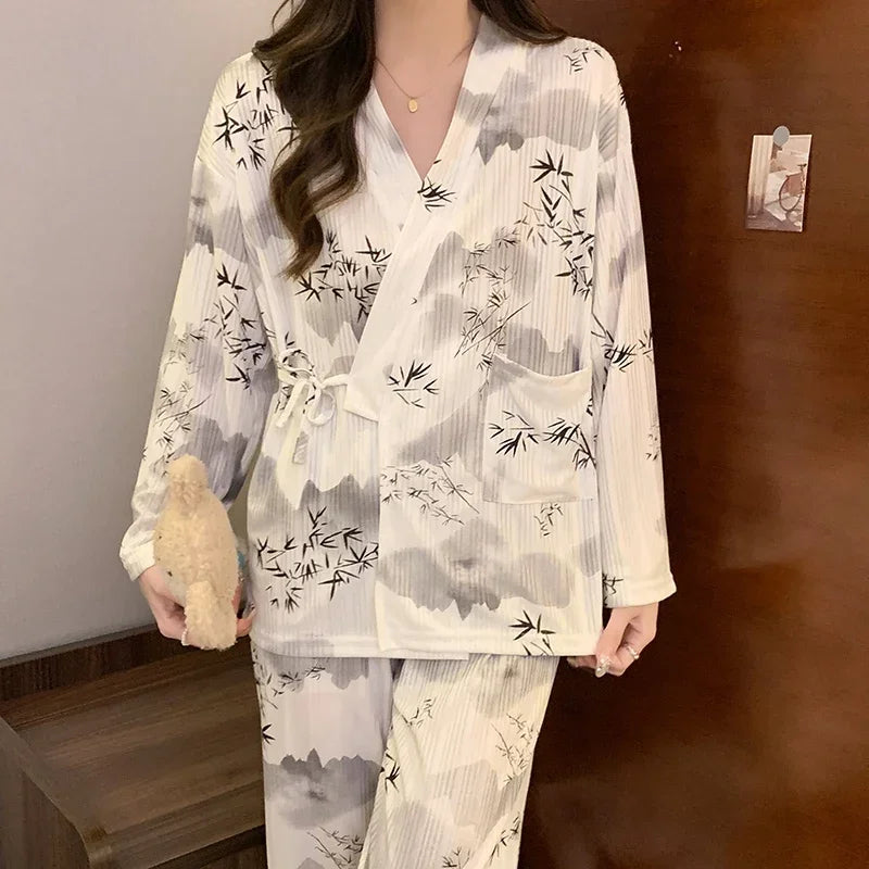 Pyjama Kimono Motifs Bambou Design