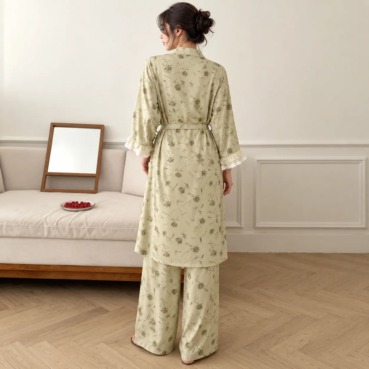 Pyjama Kimono Vert Doux Ensemble