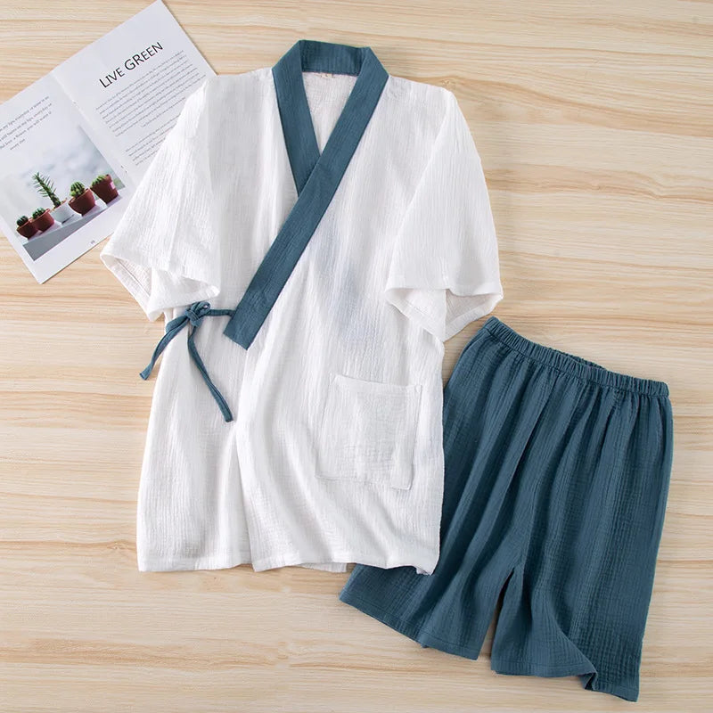 Pyjama Kimono short Vert Japonais 