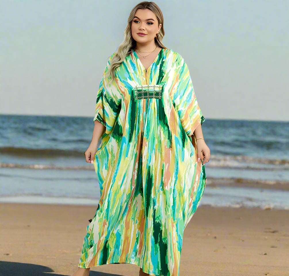 Robe Kimono Bohème Verte