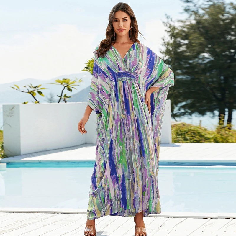 Robe Kimono Boho Colorée Femme