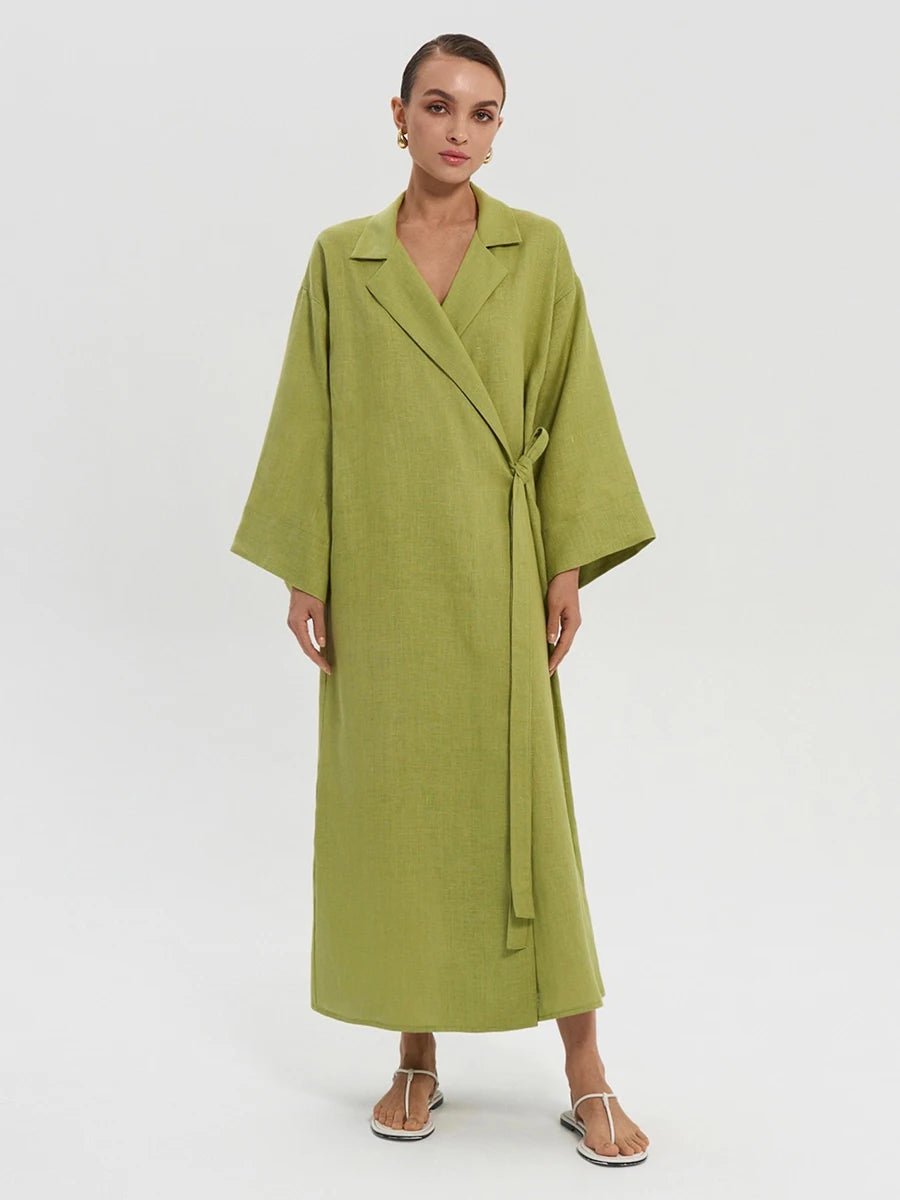 Robe Kimono Vert Maxi fluide