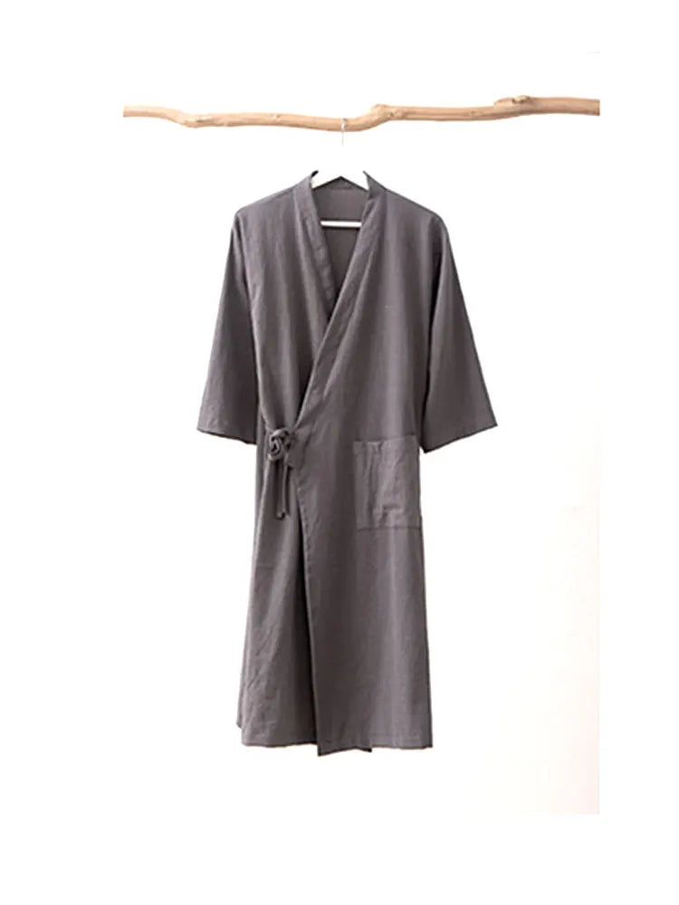 Robe Kimono d’Été Léger Gris Femme