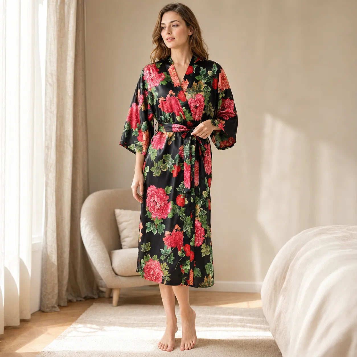 Robe de Chambre Kimono Fleuri