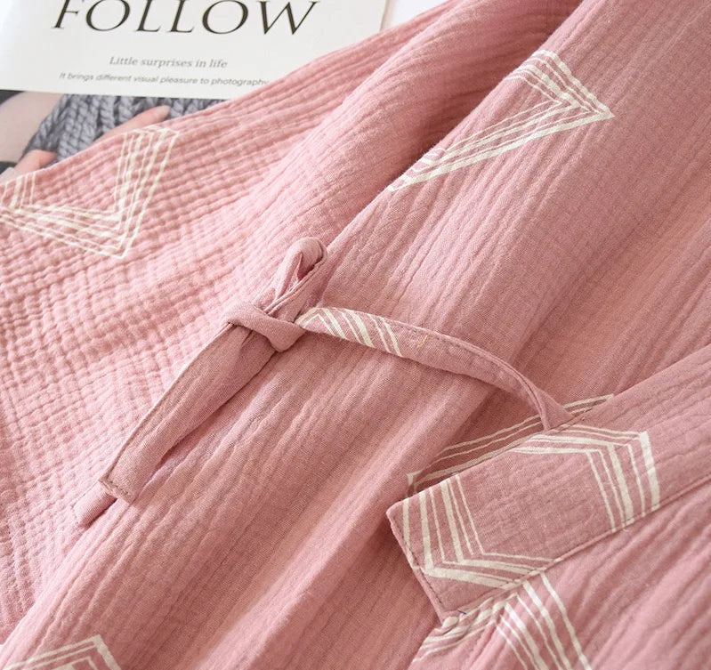 Pyjama Kimono en Coton Confortable avec noeud
