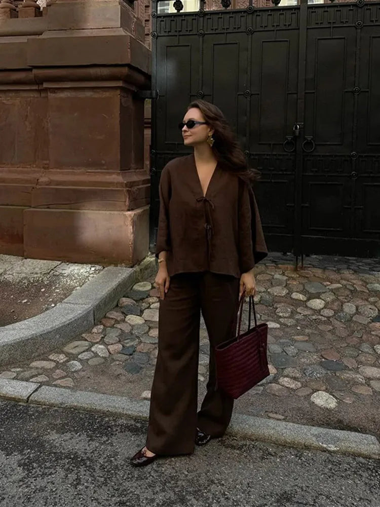 Ensemble Kimono d’Été Marron