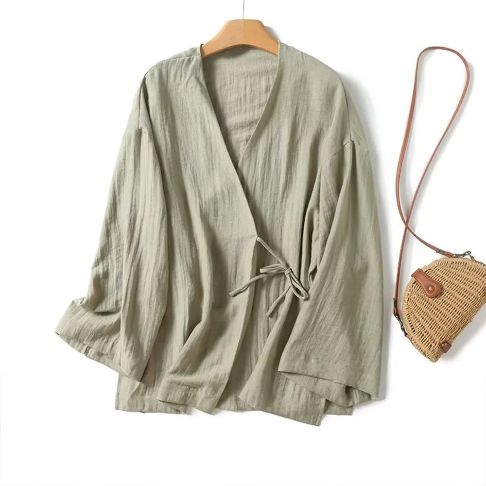 Veste Kimono en Lin Stylé