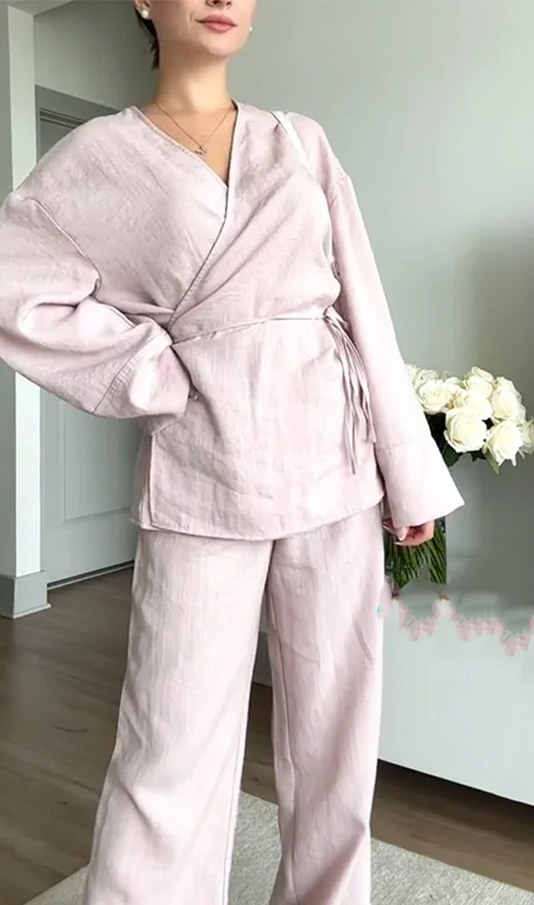 Ensemble Kimono Rose Décontracté