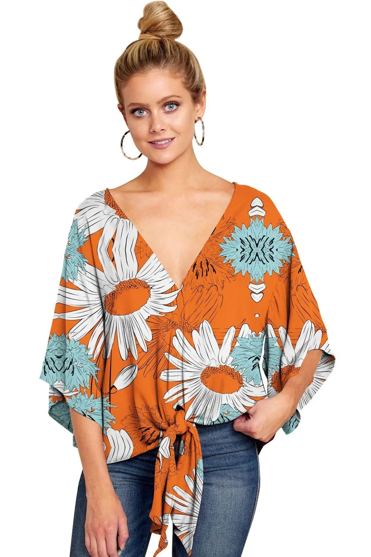 Kimono Manche Courte Femme Fleuri