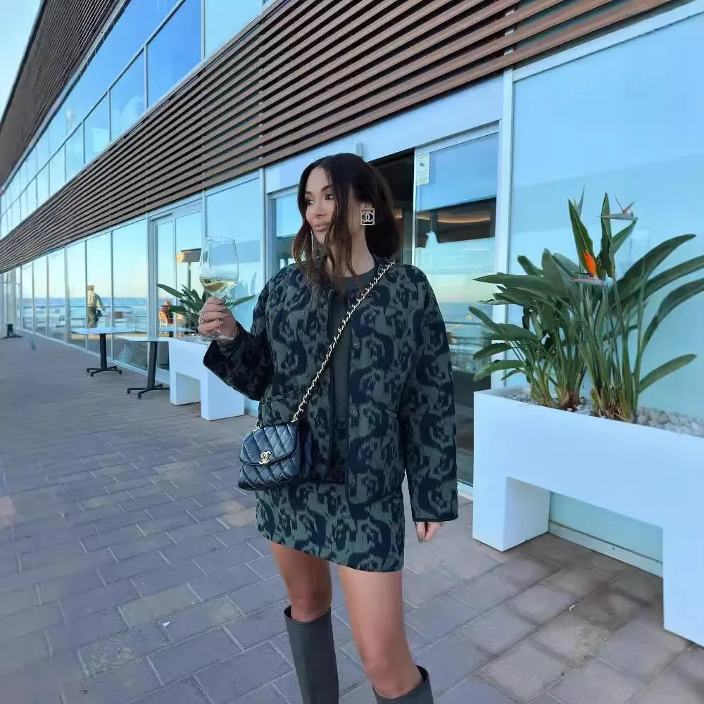 Veste Kimono Verte en Coton Epais