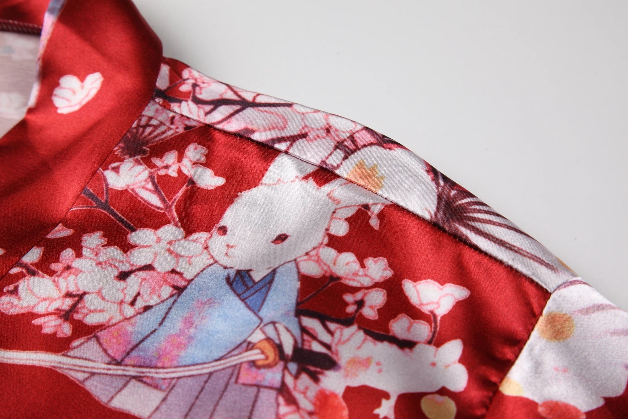 Peignoir Kimono Rouge Sakura