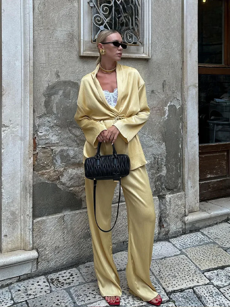 Ensemble Kimono Confortable Jaune