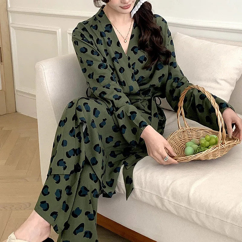 Ensemble Pyjama Kimono Vert