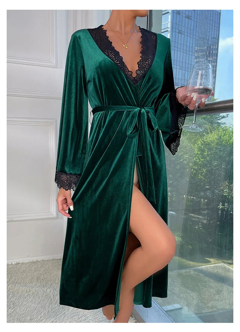 Robe de Chambre Verte Femme