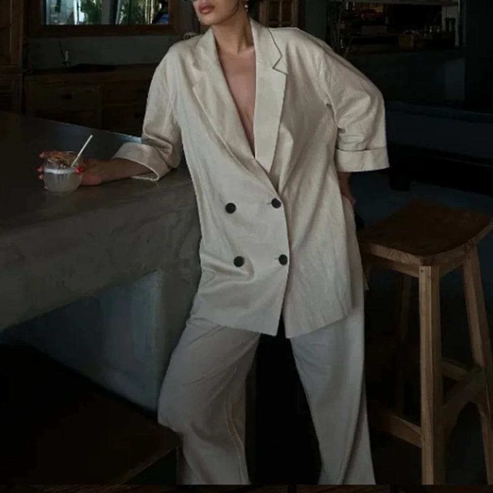 Ensemble Kimono Beige Chic Élégant