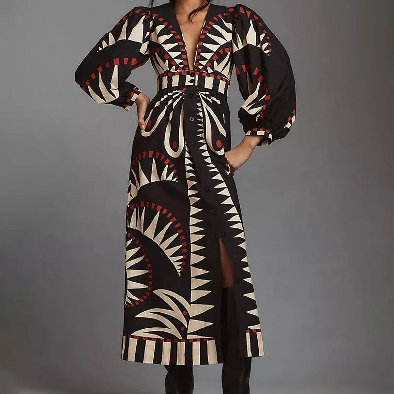 Robe Kimono Noire Rétro Stylé