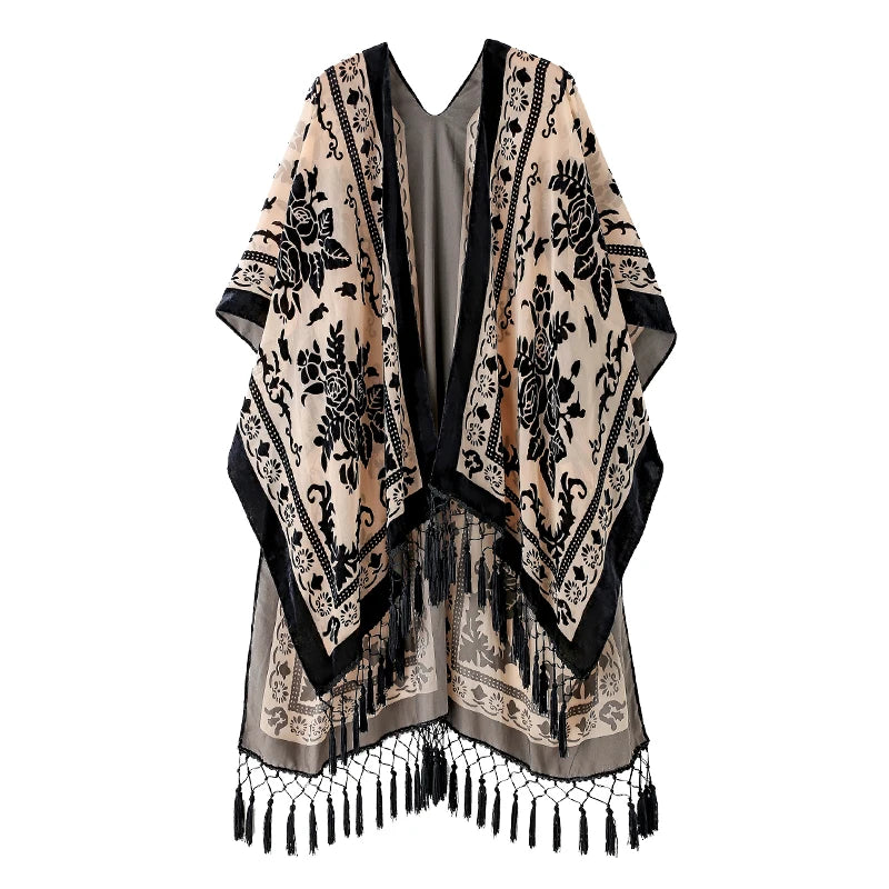 Kimono de Plage Bohème Original noir