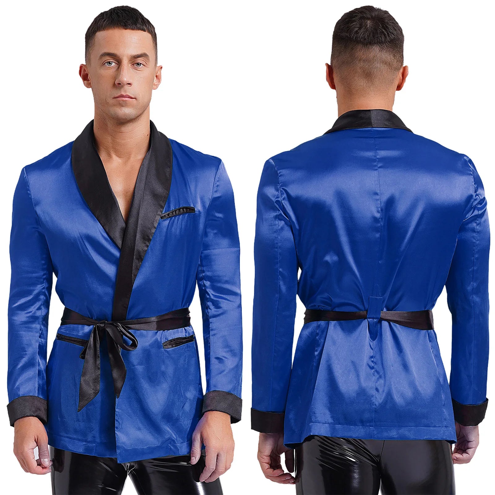 Robe de Chambre Courte Homme Bleu Roi