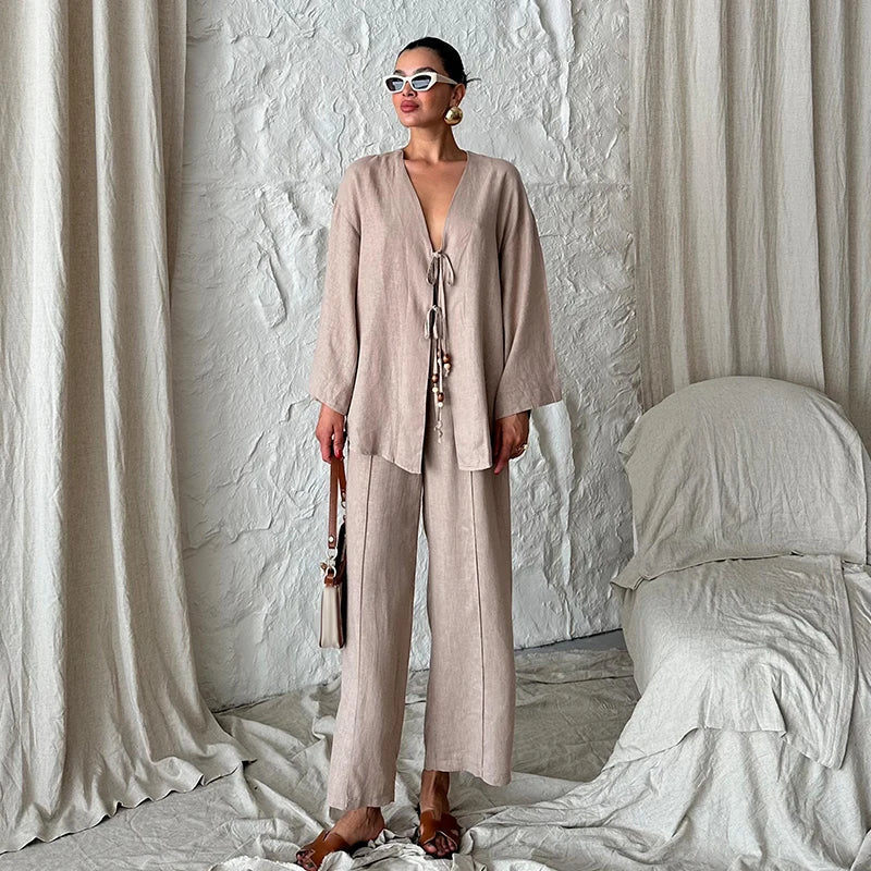 Ensemble Kimono Léger Beige