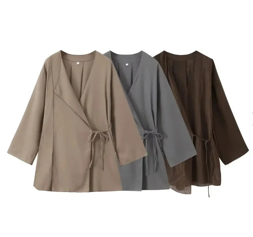 Veste Kimono Élégante Chic Trois Couleurs