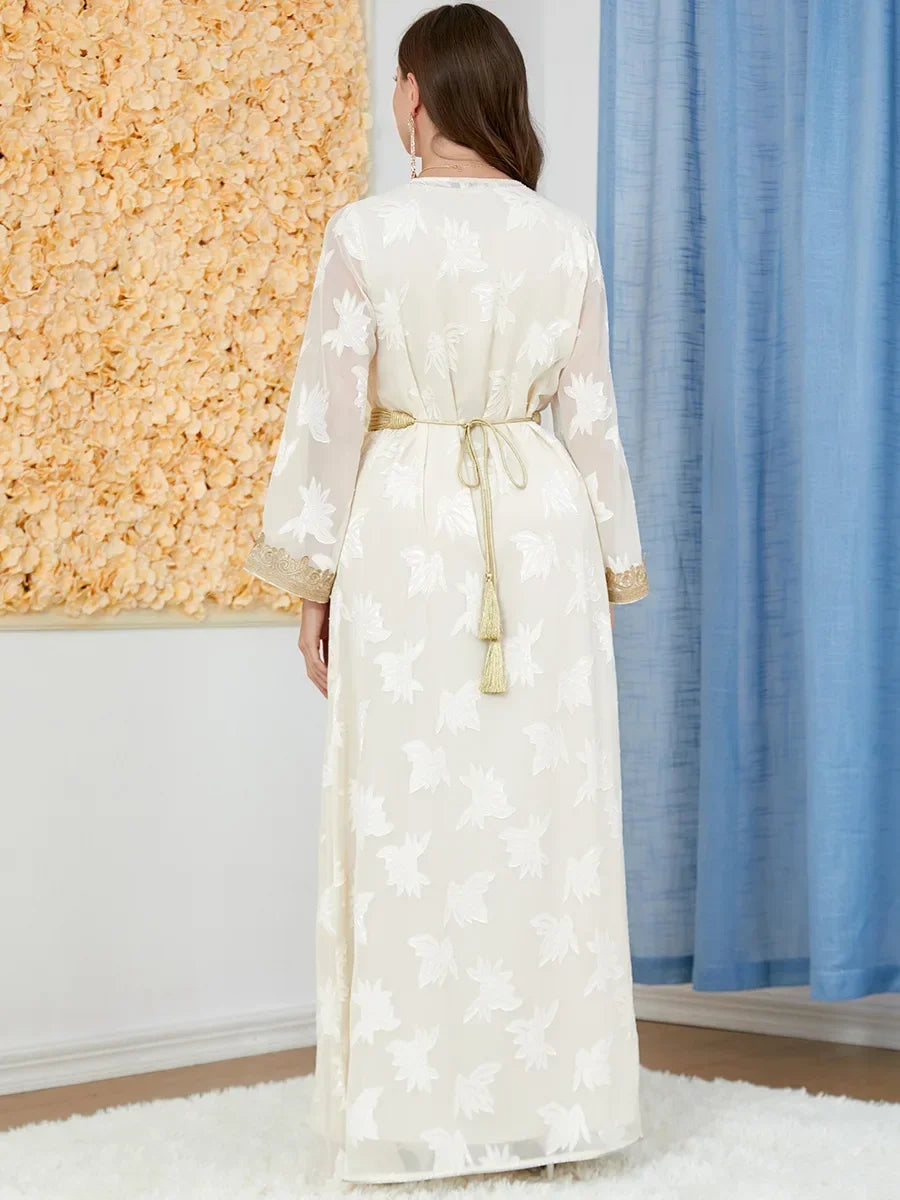 Abaya Kimono Beige Elégante Doux