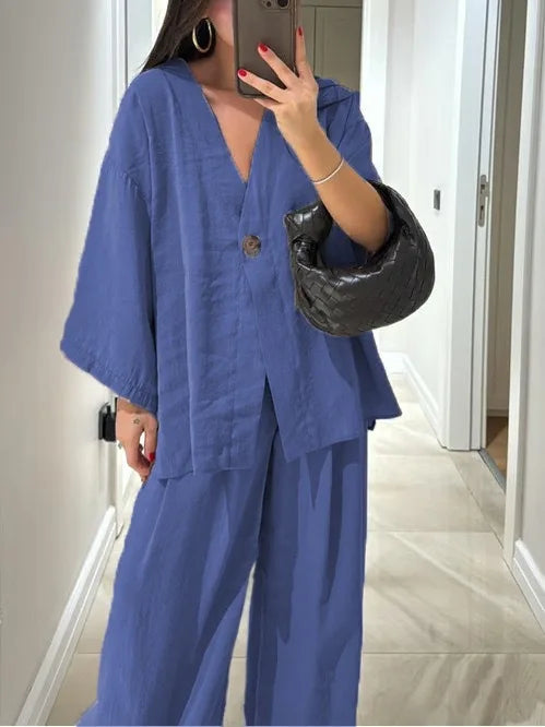 Ensemble Kimono en Coton Bleu
