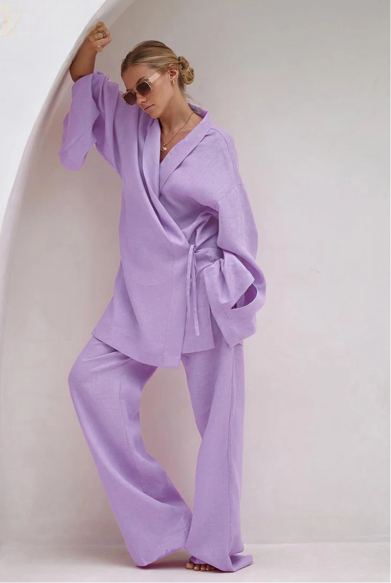 Ensemble Kimono Violet Oversize