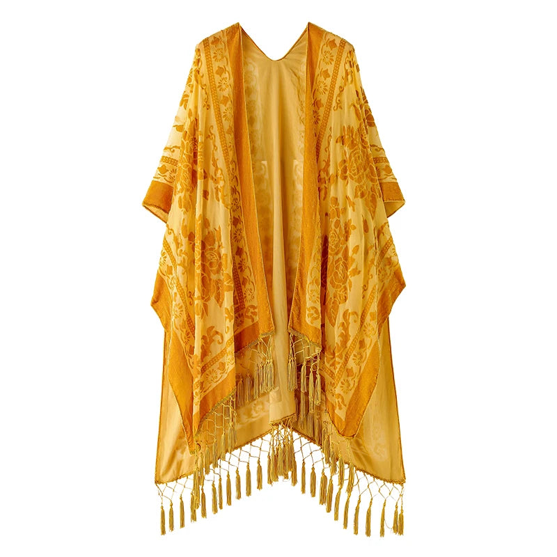 Kimono de Plage Bohème Original jaune