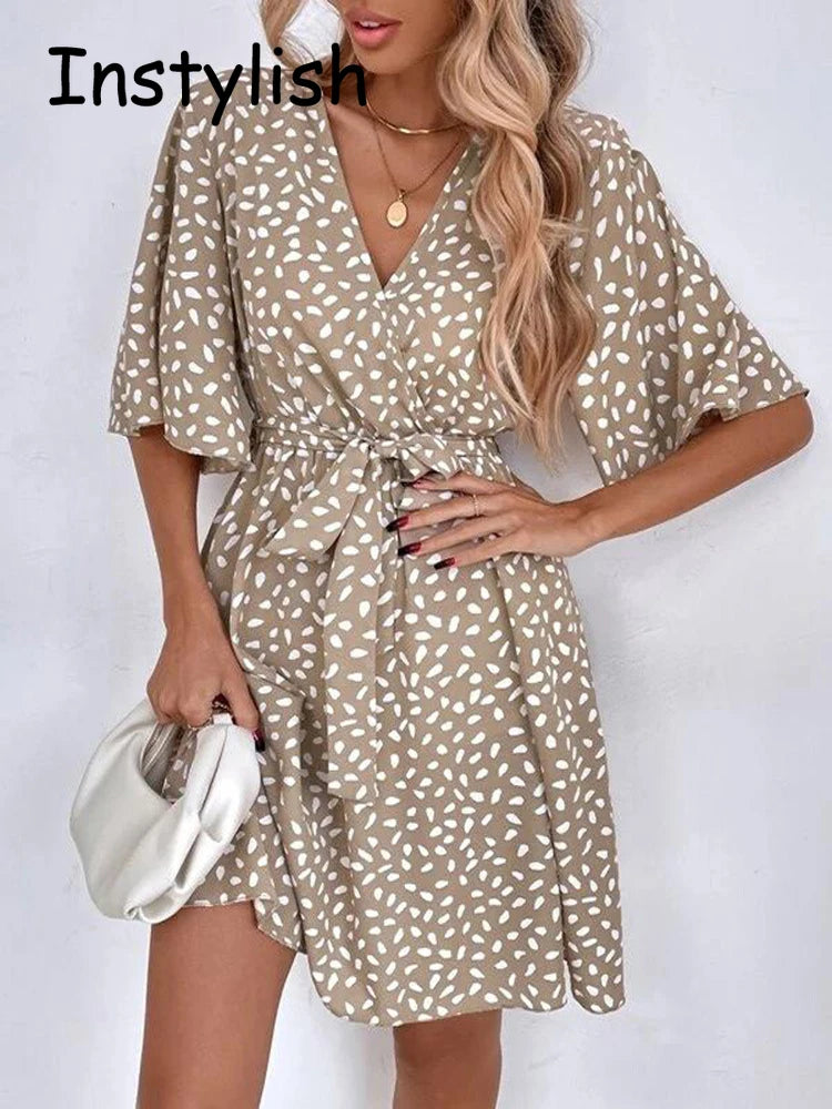 Mini Robe Kimono Vert