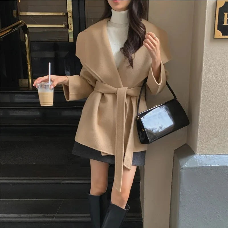 Manteau Kimono Stylé en Laine