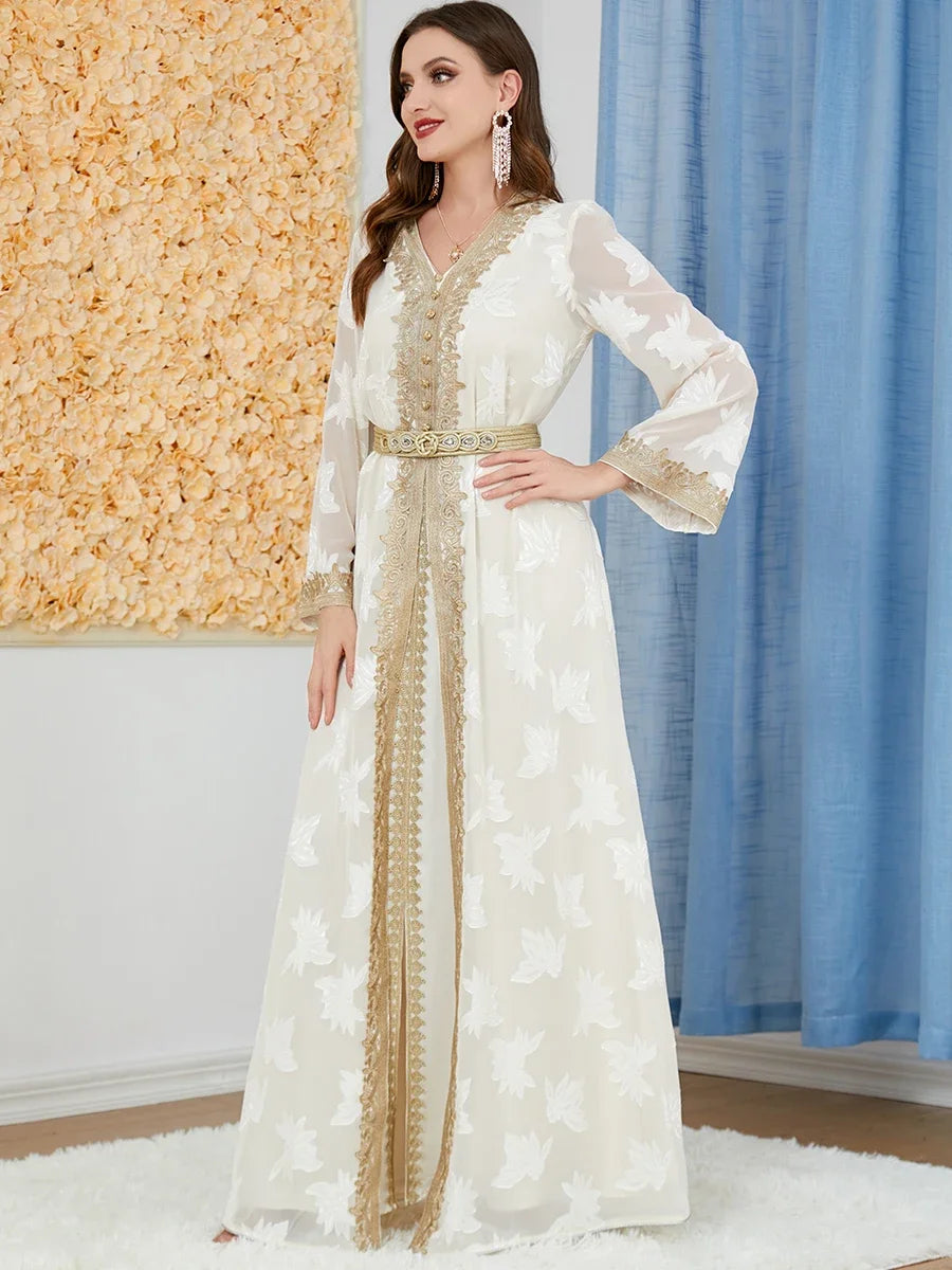 Abaya Kimono Beige Elégante Fluide