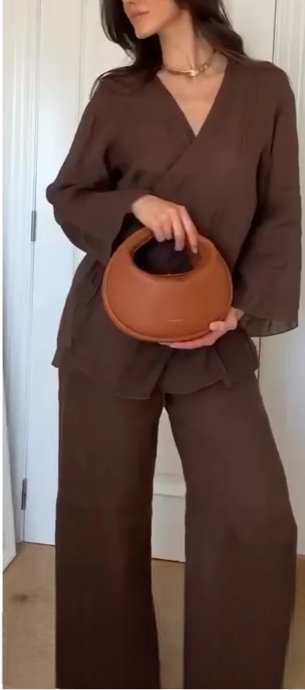 Ensemble Kimono Marron Confortable