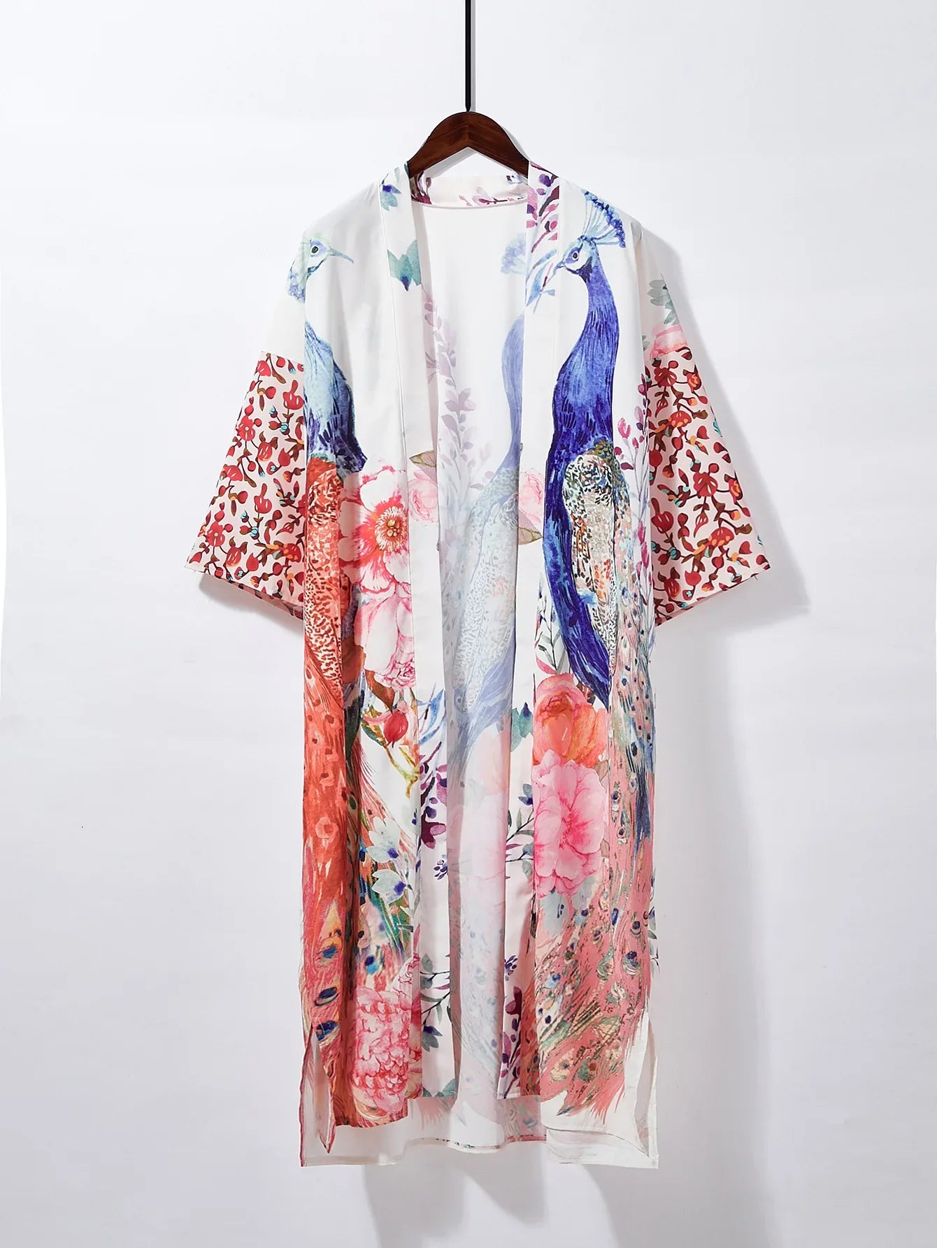 Kimono de Plage Style Vintage Blanc léger
