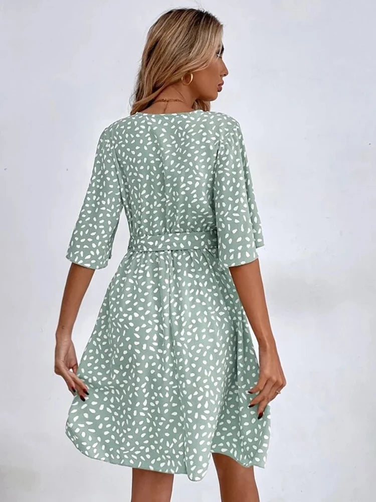 Mini Robe Kimono Vert
