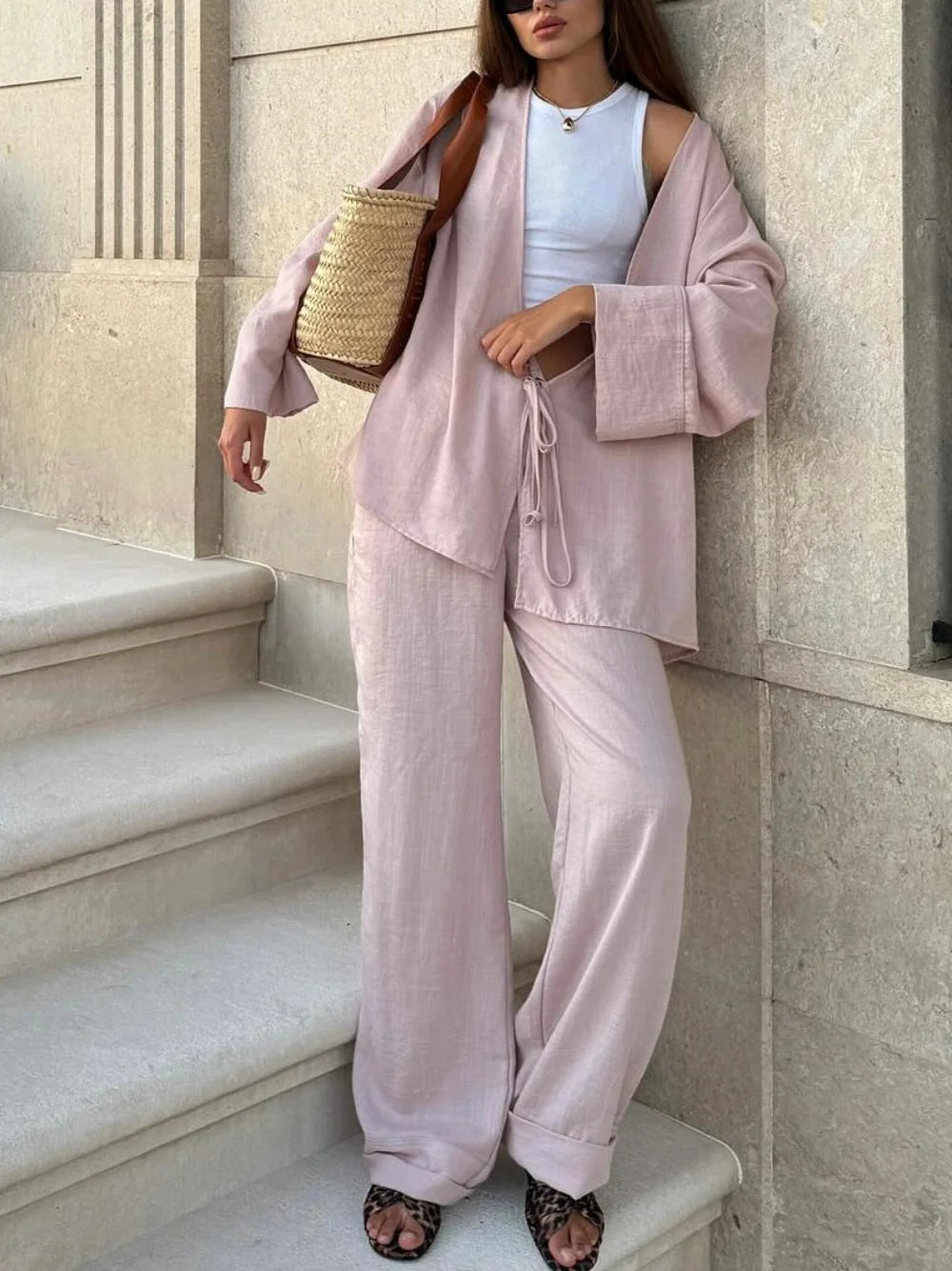 Ensemble Kimono Rose Poudré
