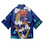 Veste Kimono Japonais Bleu Marine Cool
