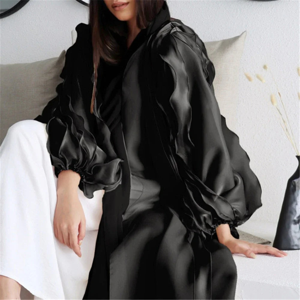 Kimono Abaya à Manches Stylées Noir